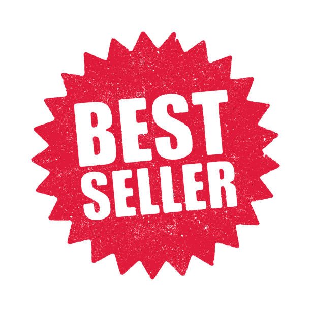 vector illustration of the word best seller in red ink stamp